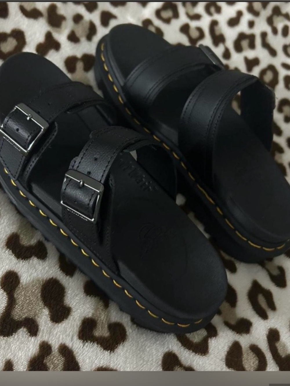 Dr. Martens Black Buckle Platform Sandals